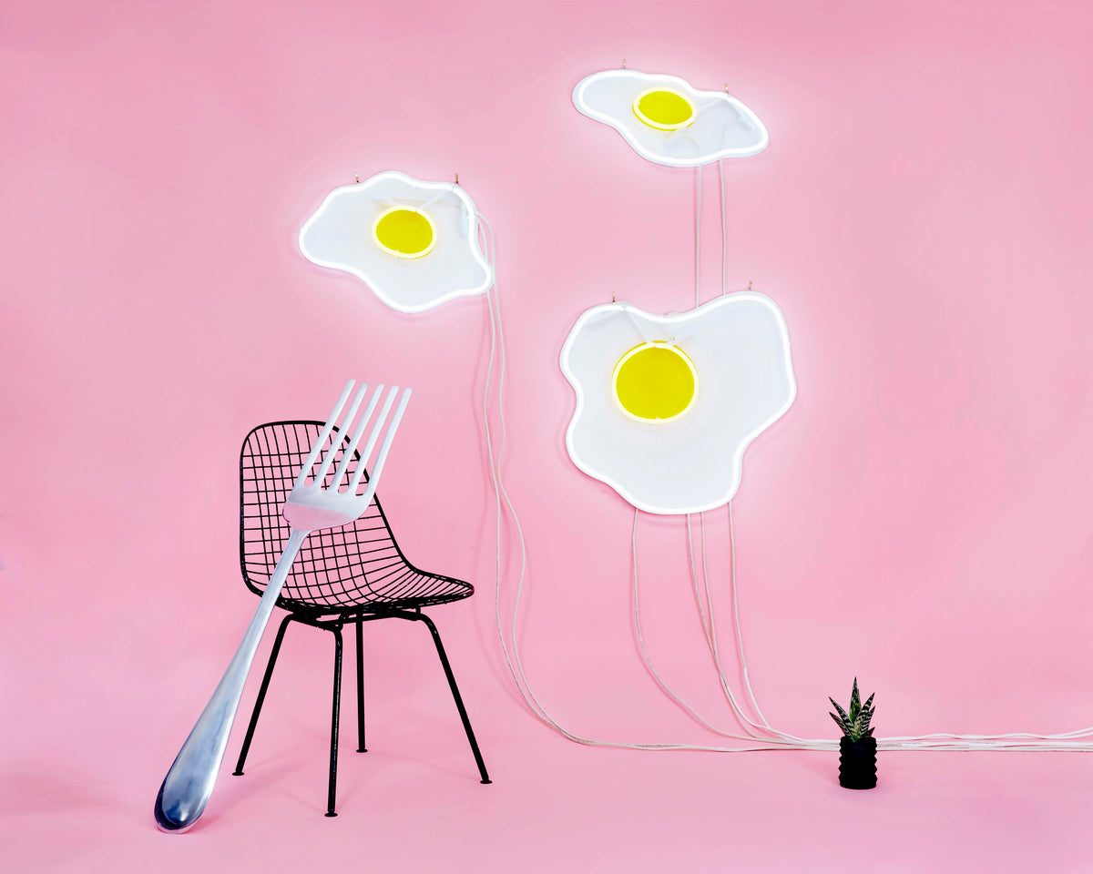 sunnyside up eggs neon decor