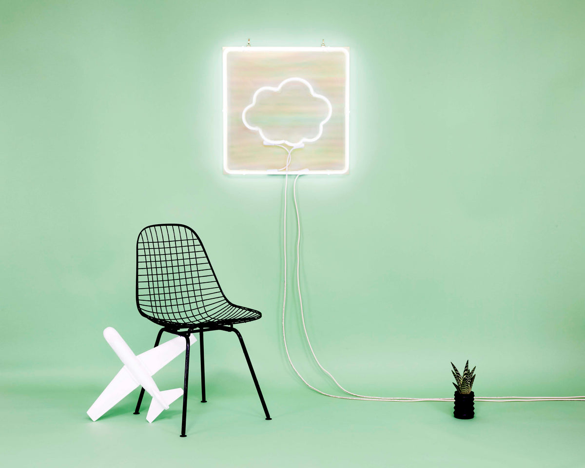 cloud on acrylic neon panel