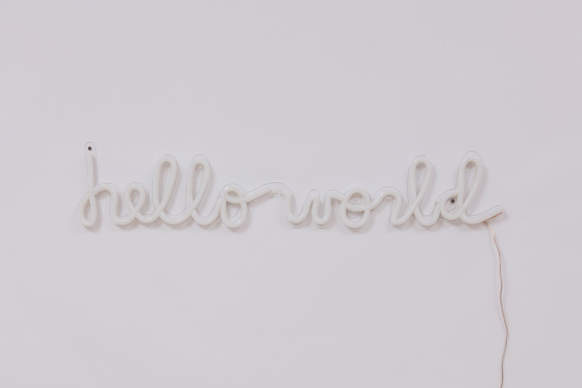 hello world neon decor