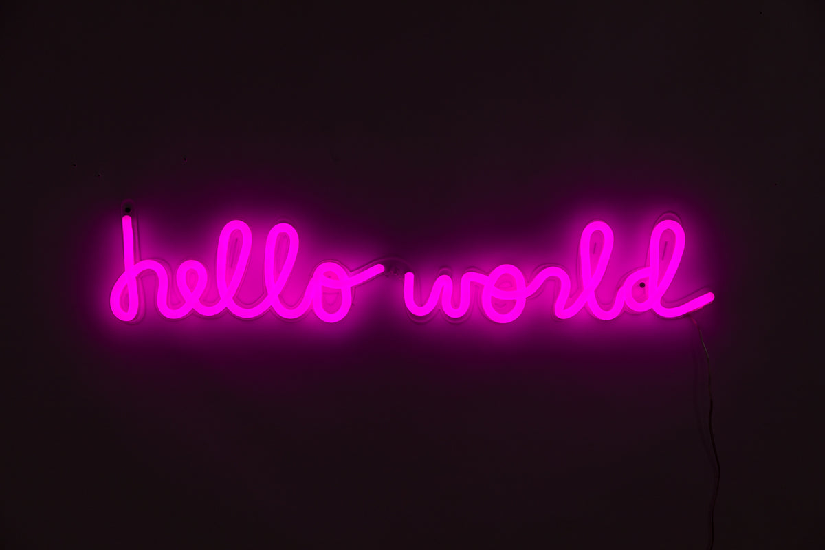 hello world neon decor
