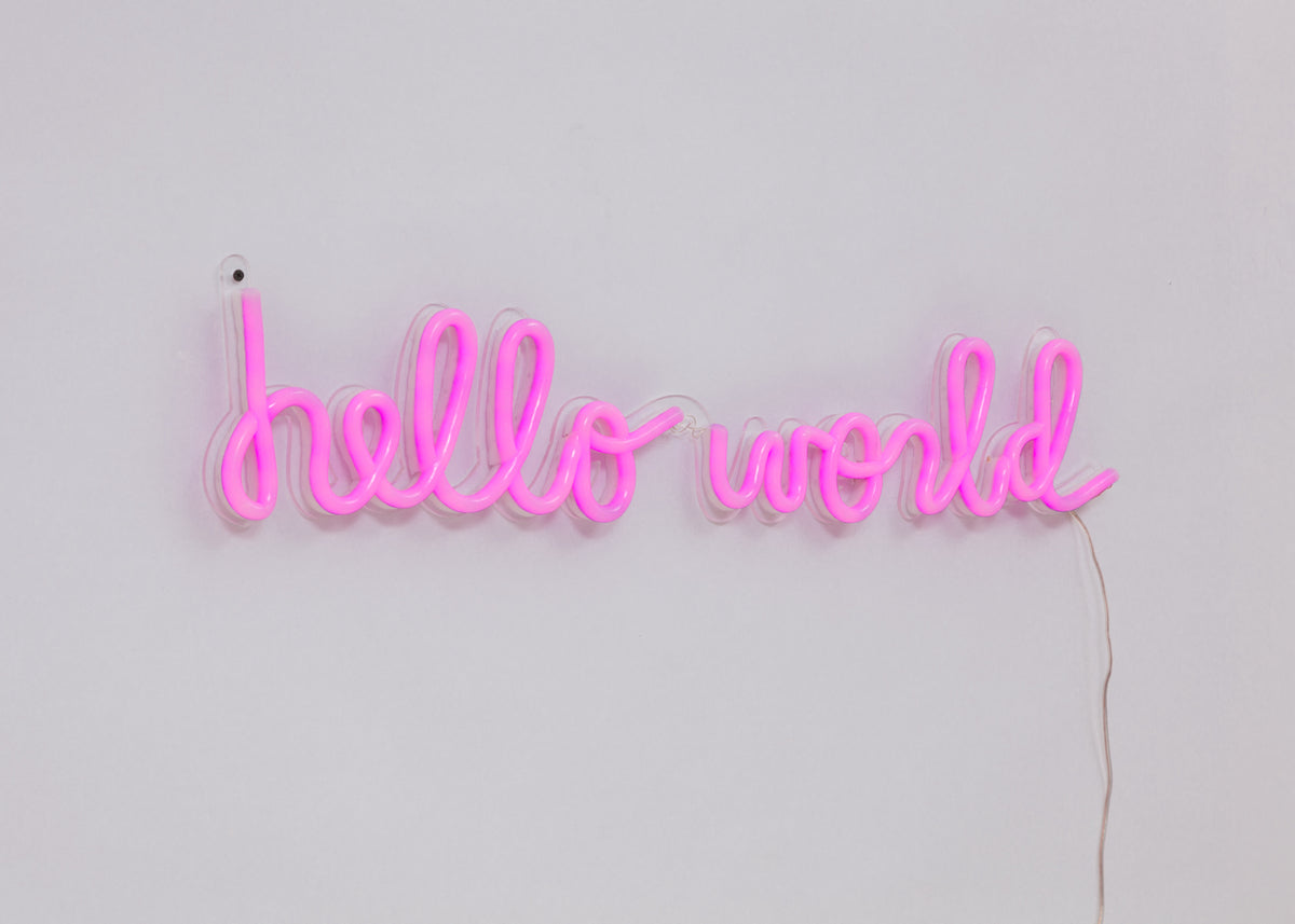 hello world neon decor