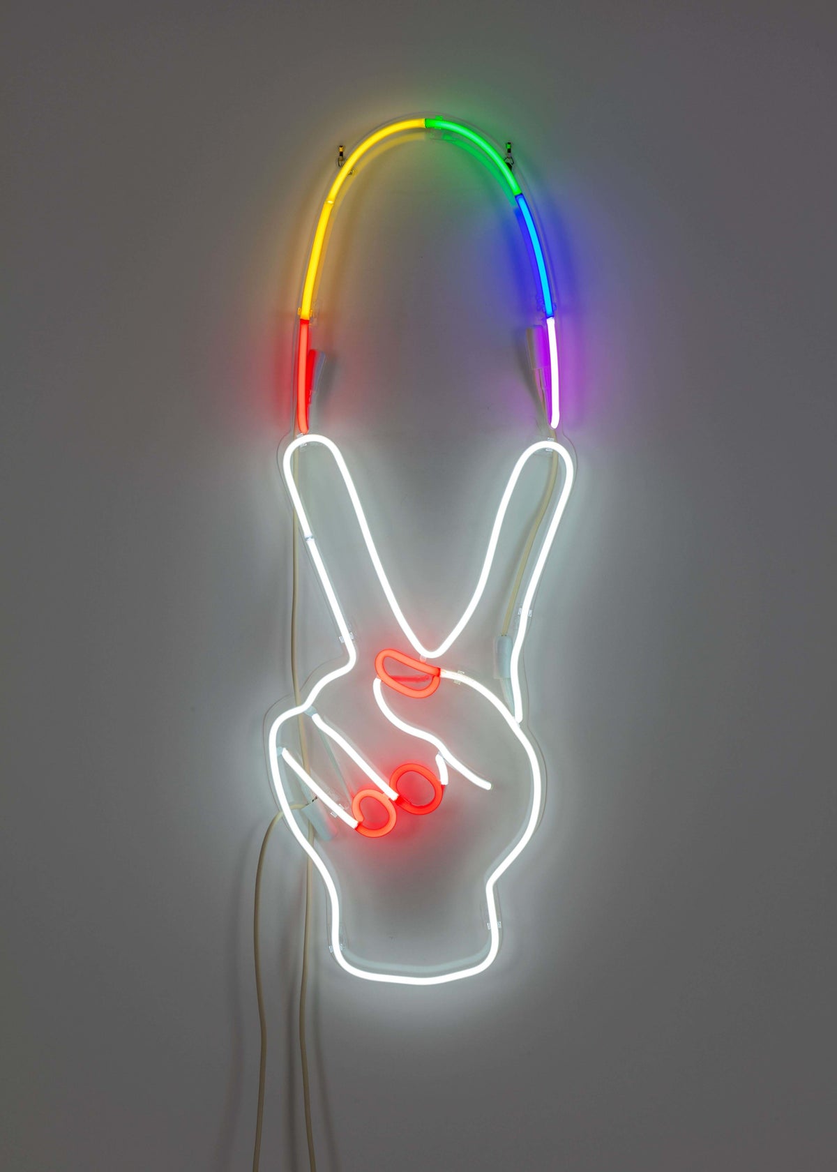 peace sign neon light decor